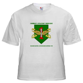 1IDHQHQC - A01 - 04 - DUI - HQ and HQ Coy with Text - White T-Shirt - Click Image to Close