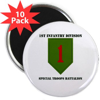 1IDSTB - M01 - 01 - DUI - Division - Special Troops Battalion with Text - 2.25" Magnet (10 pack) - Click Image to Close