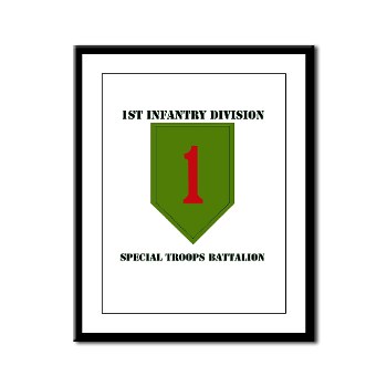 1IDSTB - M01 - 02 - DUI - Division - Special Troops Battalion with Text - Framed Panel Print