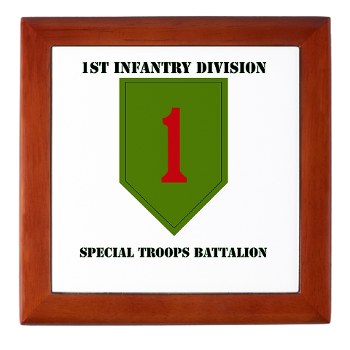 1IDSTB - M01 - 03 - DUI - Division - Special Troops Battalion with Text - Keepsake Box