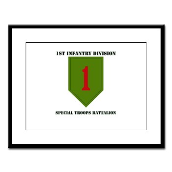 1IDSTB - M01 - 02 - DUI - Division - Special Troops Battalion with Text - Large Framed Print