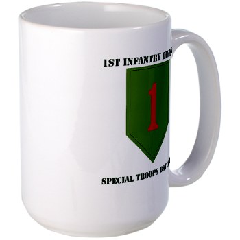 1IDSTB - M01 - 03 - DUI - Division - Special Troops Battalion with Text - Large Mug - Click Image to Close