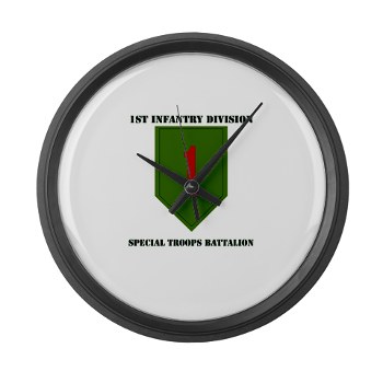 1IDSTB - M01 - 03 - DUI - Division - Special Troops Battalion with Text - Large Wall Clock - Click Image to Close