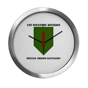 1IDSTB - M01 - 03 - DUI - Division - Special Troops Battalion with Text - Modern Wall Clock
