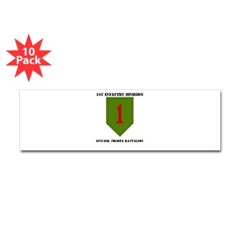 1IDSTB - M01 - 01 - DUI - Division - Special Troops Battalion with Text - Sticker (Bumper 10 pk)
