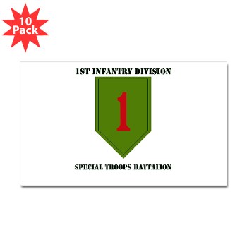 1IDSTB - M01 - 01 - DUI - Division - Special Troops Battalion with Text - Sticker (Rectangle 10 pk)