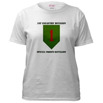 1IDSTB - A01 - 04 - DUI - Division - Special Troops Battalion with Text - Women's T-Shirt - Click Image to Close