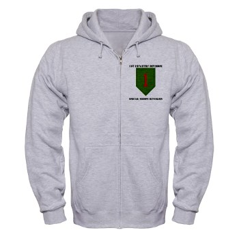 1IDSTB - A01 - 03 - DUI - Division - Special Troops Battalion with Text - Zip Hoodie