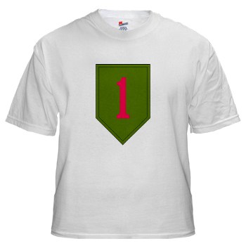 1IDSTB - A01 - 04 - DUI - Division - Special Troops Battalion White T-Shirt - Click Image to Close