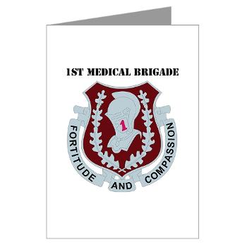 1MB - M01 - 02 - DUI - 1st Medical Brigade with text - Greeting Cards (Pk of 10)