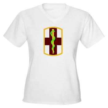 1MB - A01 - 04 - SSI - 1st Medical Bde - Women's V-Neck T-Shirt