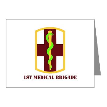 1MB - M01 - 02 - SSI - 1st Medical Bde with Text - Note Cards (Pk of 20)