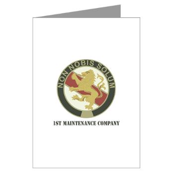 1MC - M01 - 02 - 1st Maintenance Company with Text - Greeting Cards (Pk of 20)