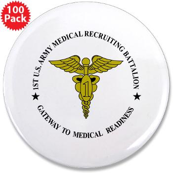 1MRB - M01 - 01 - DUI - 1st Medical Recruiting Battalion (Patriots) - 3.5" Button (100 pack) - Click Image to Close
