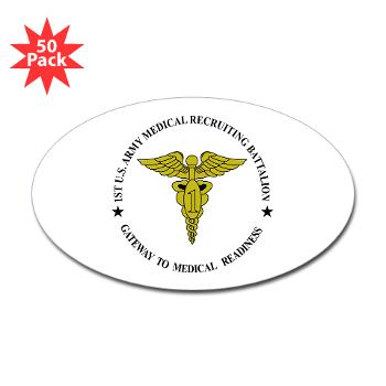 1MRB - M01 - 01 - DUI - 1st Medical Recruiting Battalion (Patriots) - Sticker (Oval 50 pk) - Click Image to Close