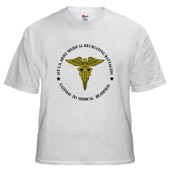 1MRB - A01 - 04 - DUI - 1st Medical Recruiting Battalion (Patriots) - White T-Shirt - Click Image to Close