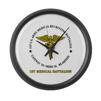 1MRB - M01 - 04 - DUI - 1st Medical Recruiting Battalion (Patriots) with Text - Large Wall Clock