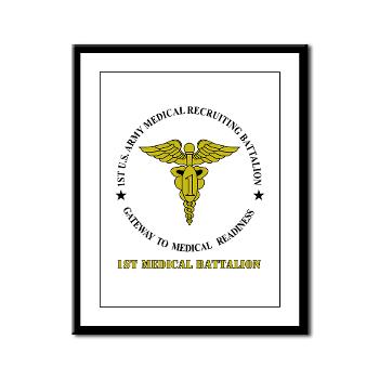 1MRB - M01 - 02 - DUI - 1st Medical Recruiting Battalion (Patriots) with Text - Framed Panel Print
