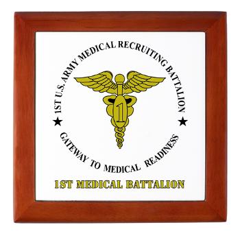 1MRB - M01 - 04 - DUI - 1st Medical Recruiting Battalion (Patriots) with Text - Keepsake Box