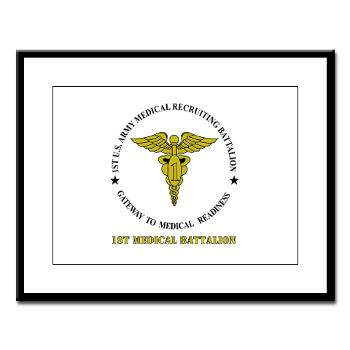 1MRB - M01 - 02 - DUI - 1st Medical Recruiting Battalion (Patriots) with Text - Large Framed Print - Click Image to Close