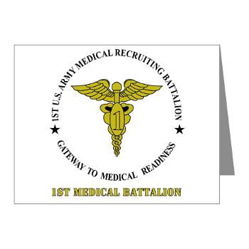 1MRB - M01 - 02 - DUI - 1st Medical Recruiting Battalion (Patriots) with Text - Note Cards (Pk of 20) - Click Image to Close