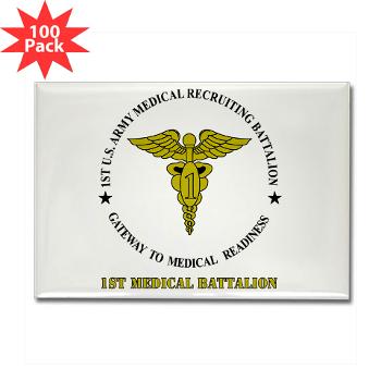 1MRB - M01 - 01 - DUI - 1st Medical Recruiting Battalion (Patriots) with Text - Rectangle Magnet (100 pack)