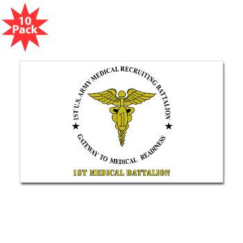 1MRB - M01 - 01 - DUI - 1st Medical Recruiting Battalion (Patriots) with Text - Sticker (Rectangle 10 pk)