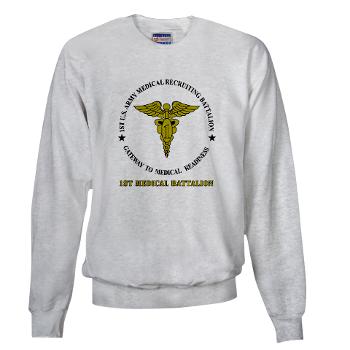 1MRB - A01 - 04 - DUI - 1st Medical Recruiting Battalion (Patriots) with Text - Sweatshirt - Click Image to Close