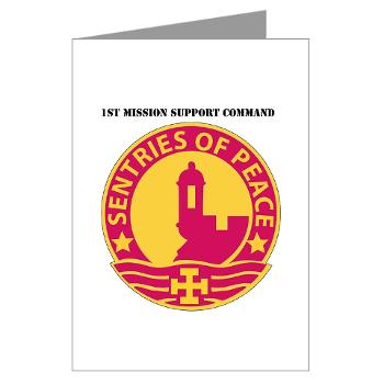 1MSC - M01 - 02 - DUI - 1st Mission Support Command with Text - Greeting Cards (Pk of 10)