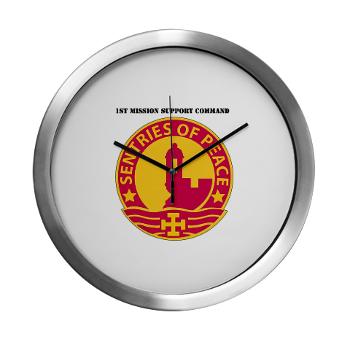 1MSC - M01 - 03 - DUI - 1st Mission Support Command with Text - Modern Wall Clock