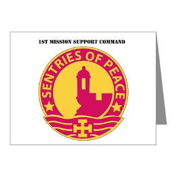 1MSC - M01 - 02 - DUI - 1st Mission Support Command with Text - Note Cards (Pk of 20)