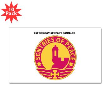 1MSC - M01 - 01 - DUI - 1st Mission Support Command with Text - Sticker (Rectangle 10 pk) - Click Image to Close