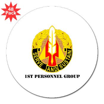 1PG - M01 - 01 - DUI - 1st Personnel Group with Text - 3" Lapel Sticker (48 pk)