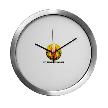 1PG - M01 - 03 - DUI - 1st Personnel Group with Text - Modern Wall Clock