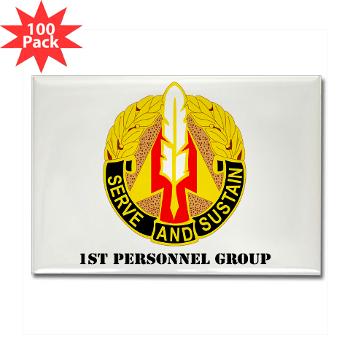 1PG - M01 - 01 - DUI - 1st Personnel Group with Text - Rectangle Magnet (100 pack) - Click Image to Close