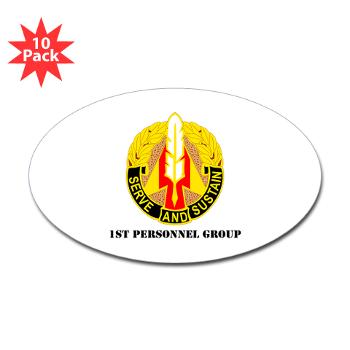 1PG - M01 - 01 - DUI - 1st Personnel Group with Text - Sticker (Oval 10 pk) - Click Image to Close