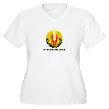 1PG - A01 - 04 - DUI - 1st Personnel Group with Text - Women's V-Neck T-Shirt