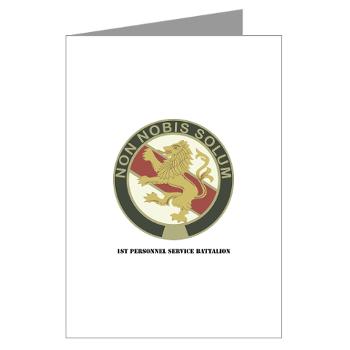 1PSB - M01 - 02 - DUI - 1st Personnel Service Battalion with Text - Greeting Cards (Pk of 20)