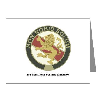 1PSB - M01 - 02 - DUI - 1st Personnel Service Battalion with Text - Note Cards (Pk of 20)