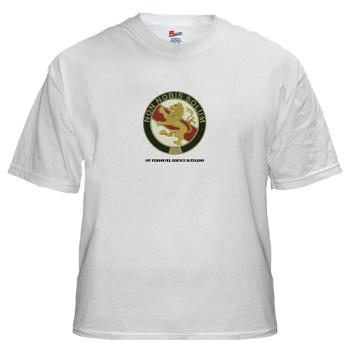 1PSB - A01 - 04 - DUI - 1st Personnel Service Battalion with Text - White T-Shirt