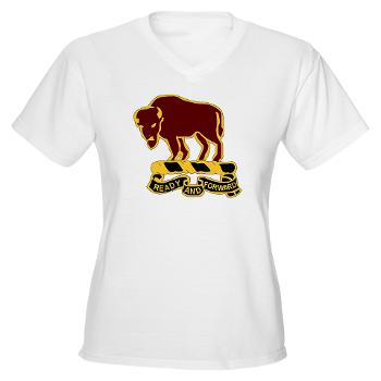 1S10CR - A01 - 04 - DUI - 1st Sqdrn - 10th Cavalry Regt - Women's V-Neck T-Shirt