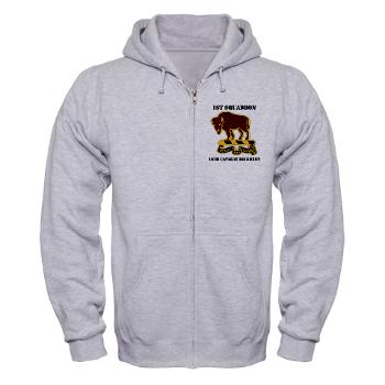 1S10CR - A01 - 03 - DUI - 1st Sqdrn - 10th Cavalry Regt with Text - Zip Hoodie