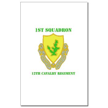 1S12CR - M01 - 02 - DUI - 1st Squadron - 12th Cavalry Regiment with Text - Mini Poster Print