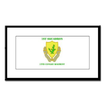 1S12CR - M01 - 02 - DUI - 1st Squadron - 12th Cavalry Regiment with Text - Small Framed Print - Click Image to Close