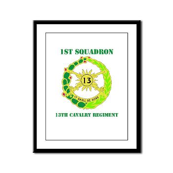 1S13CR - M01 - 02 - DUI - 1st Sqdrn - 13th Cav Regt with Text - Framed Panel Print - Click Image to Close