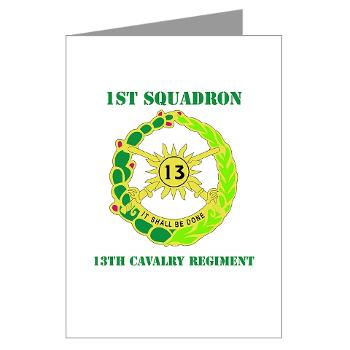 1S13CR - M01 - 02 - DUI - 1st Sqdrn - 13th Cav Regt with Text - Greeting Cards (Pk of 10)