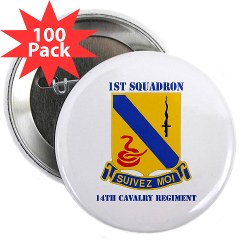 1S14CR - M01 - 01 - DUI - 1st Sqdrn - 14th Cavalry Regt with Text - 2.25" Button (100 pack)