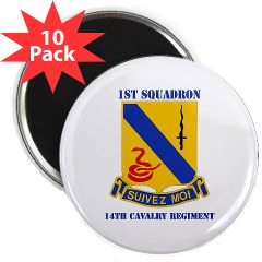 1S14CR - M01 - 01 - DUI - 1st Sqdrn - 14th Cavalry Regt with Text - 2.25" Magnet (10 pack) - Click Image to Close