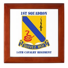 1S14CR - M01 - 03 - DUI - 1st Sqdrn - 14th Cavalry Regt with Text - Keepsake Box