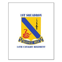 1S14CR - M01 - 02 - DUI - 1st Sqdrn - 14th Cavalry Regt with Text - Small Poster